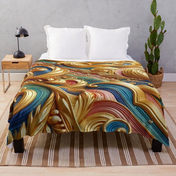 Item preview, A colourful masterpiece: golden waves in bright colours designed and sold by FotoworldEdel.