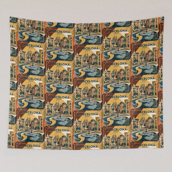 Item preview, Barcelona Spain Vintage Travel Tourism designed and sold by TravelersGems.