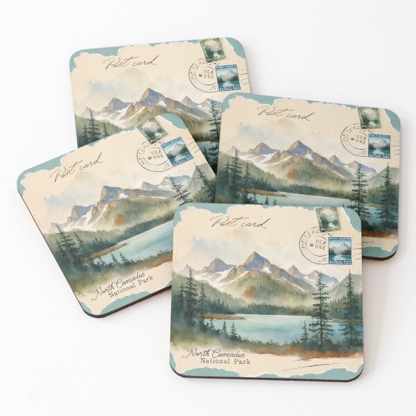 Item preview, North Cascades National Park Postcard Vintage Retro Travel designed and sold by TravelPostcardGems.
