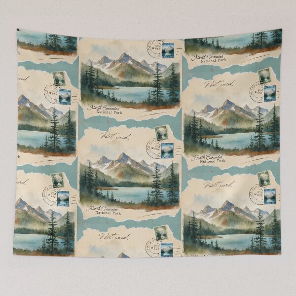 Item preview, North Cascades National Park Postcard Vintage Retro Travel designed and sold by TravelPostcardGems.
