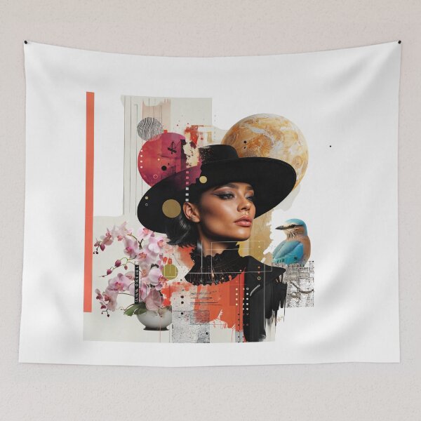 Item preview, Collage Wall Art T-shirt Design: Girl with Hat designed and sold by ForeverPrintsOK.