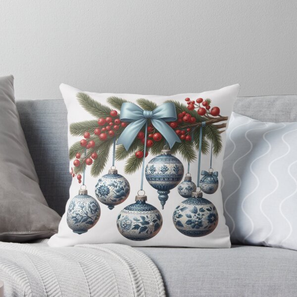 Item preview, Chinoiserie Christmas, blue and white, Chinoiserie tree designed and sold by CrasyART.