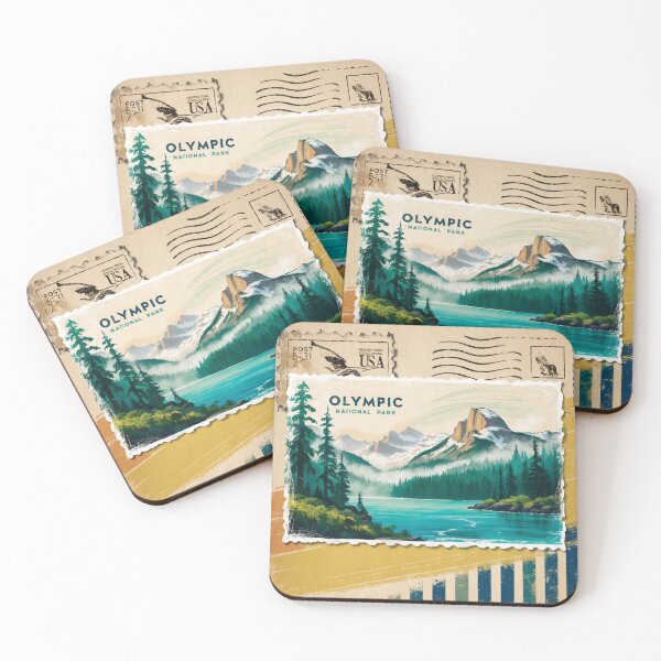 Item preview, Olympic National Park Postcard Vintage Retro Travel designed and sold by TravelPostcardGems.