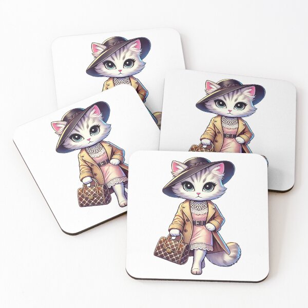 Item preview, Stylish Cat in Vintage Fashion Outfit designed and sold by Chokhdi289shop.