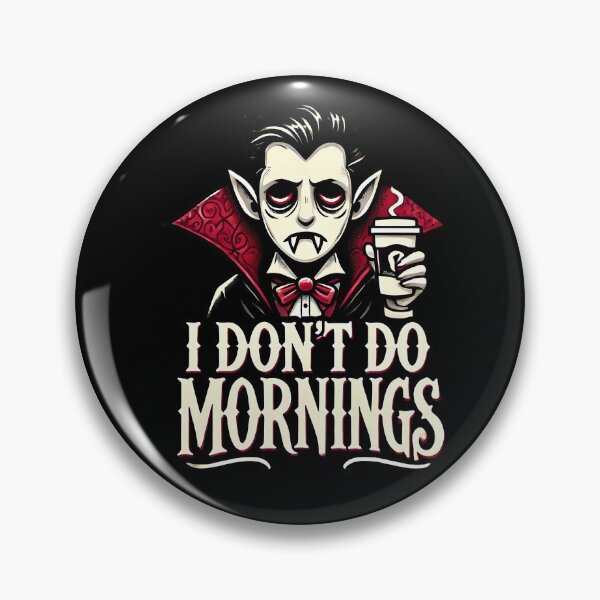 Aperçu de l'œuvre Halloween Je ne fais pas de conception de vampire fatigué le matin créée et vendue par StickaTime.