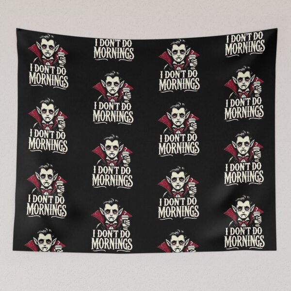 Item preview, Halloween I don't do mornings tired vampire design designed and sold by StickaTime.
