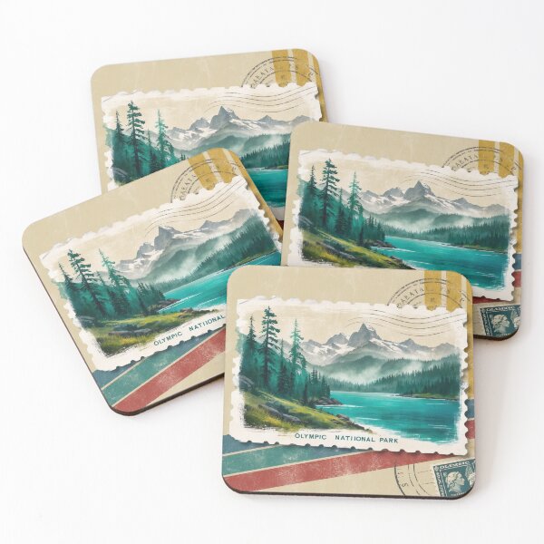 Item preview, Olympic National Park Postcard Vintage Retro Travel designed and sold by TravelPostcardGems.