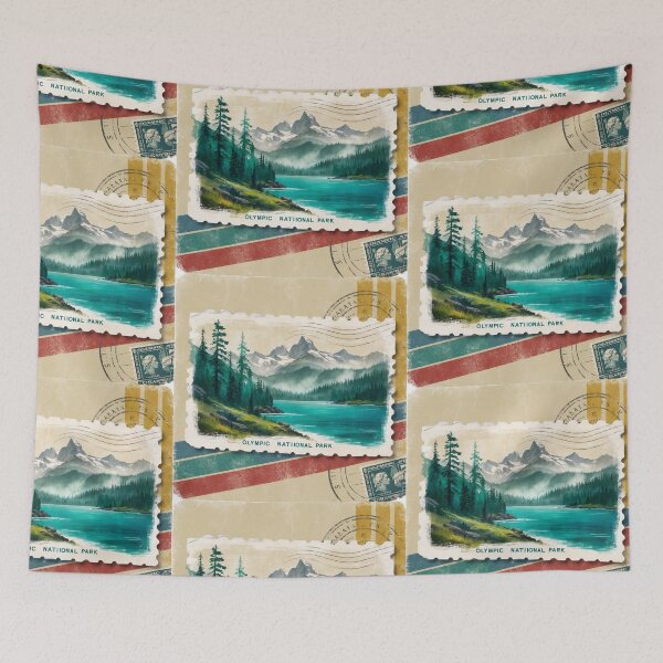 Item preview, Olympic National Park Postcard Vintage Retro Travel designed and sold by TravelPostcardGems.