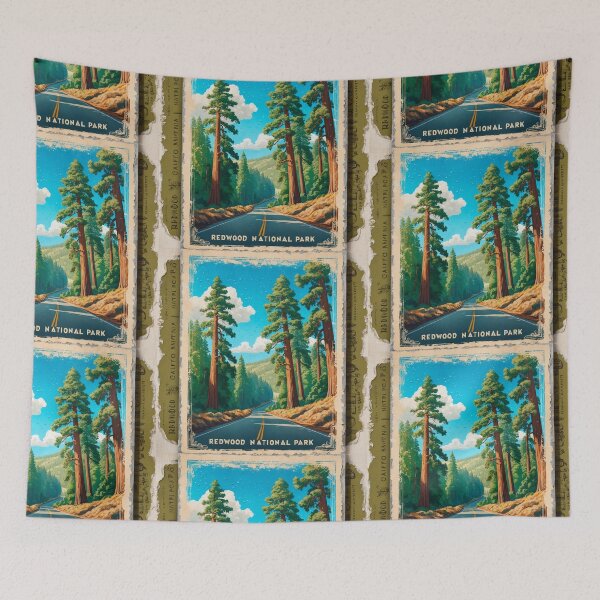 Item preview, Redwood National Park Postcard Vintage Retro Travel designed and sold by TravelPostcardGems.