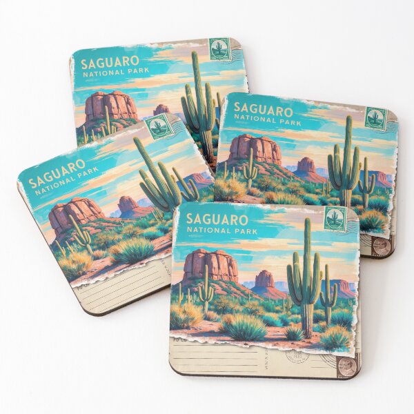 Item preview, Saguaro National Park Postcard Vintage Retro Travel designed and sold by TravelPostcardGems.