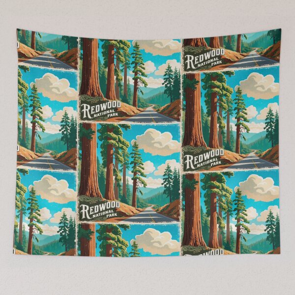 Item preview, Redwood National Park Postcard Vintage Retro Travel designed and sold by TravelPostcardGems.