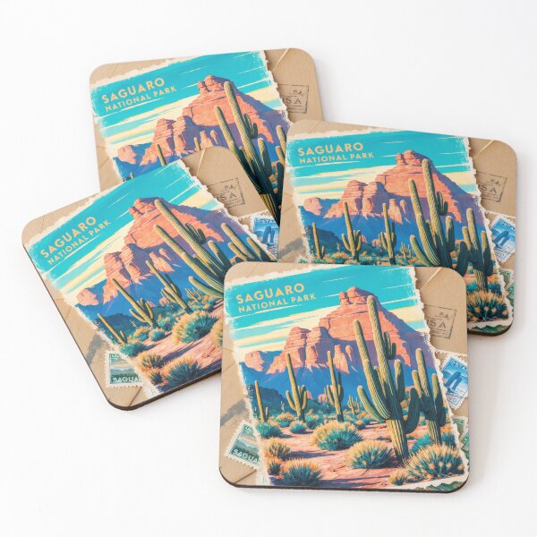 Item preview, Saguaro National Park Postcard Vintage Retro Travel designed and sold by TravelPostcardGems.