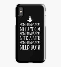 Yoga or beer or both - cool yoga and beer shirt iPhone Case