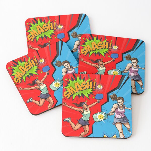 Item preview, Pickleball Smash Comic Action Duo designed and sold by OutofFocusShop.