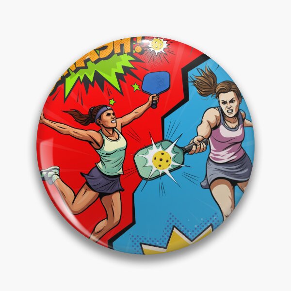Item preview, Pickleball Smash Comic Action Duo designed and sold by OutofFocusShop.