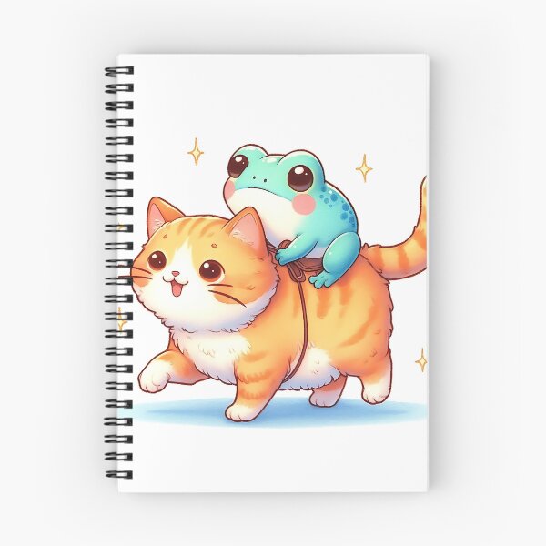 Item preview, Cute Frog riding a kawaii cat designed and sold by SekoOne.