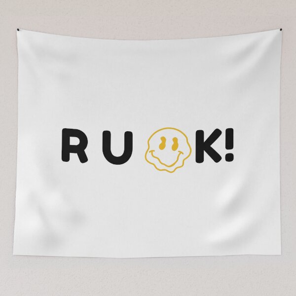 Item preview, R U Ok? Retro Smile Positive Quote designed and sold by AestHenni17.