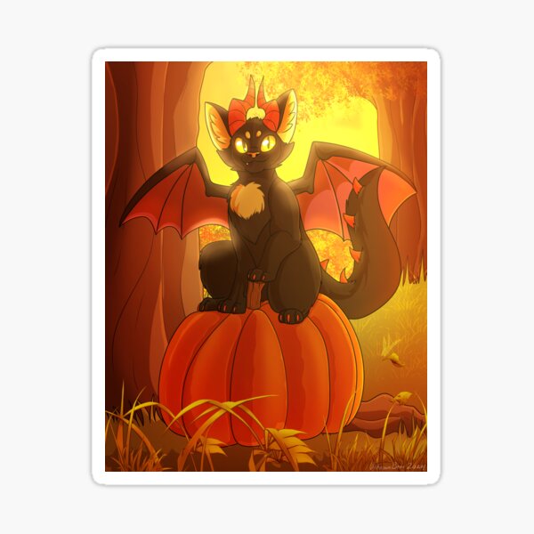 A Dragoncat Fall Sticker