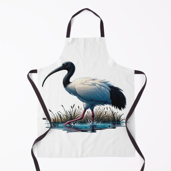Item preview, Sacred ibis gracefully walking through African swamps, showcasing the beauty of exotic wildlife designed and sold by KreaDesignOne.