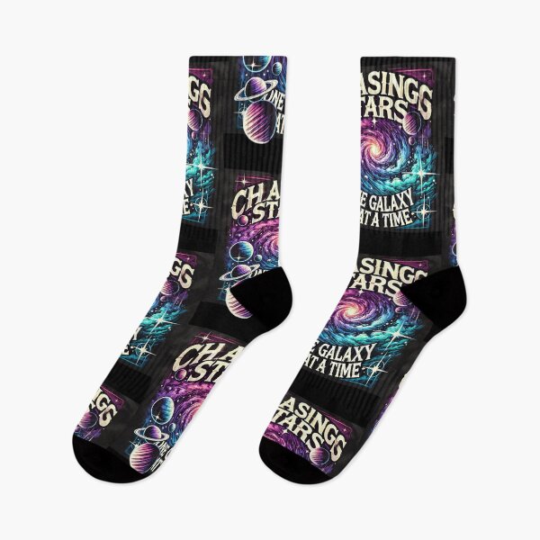 Item preview, Chasings stars, one galaxy at a time, get away from everythink, universe my love, I love cosmos, black background, designed and sold by Lunaria Arts.