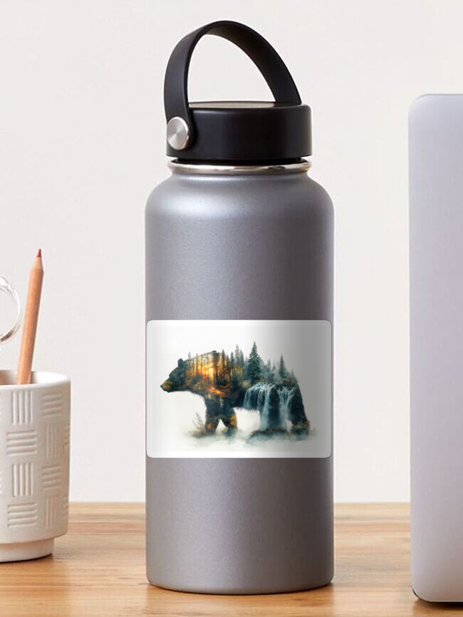 Thumbnail 1 of 3, Sticker, Mindful Bear designed and sold by phatpuppyart.
