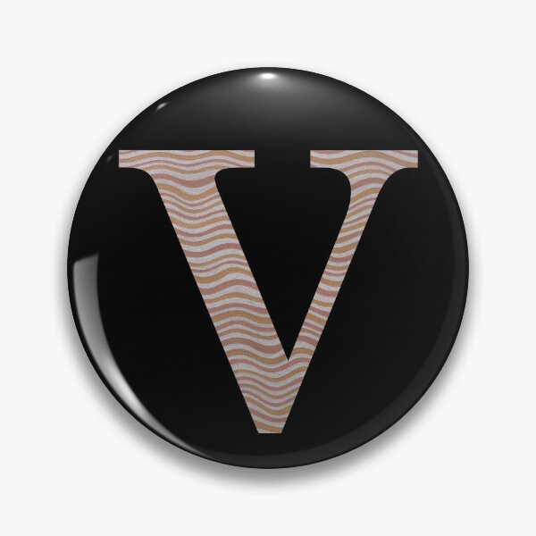 Item preview, Letter V Metallic Look Stripes Silver Gold Copper designed and sold by theartofvikki.