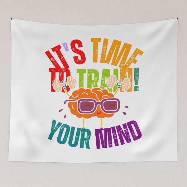 Item preview, It's Time To train Your Mind | A Cute Brain Illustration designed and sold by adlkh.