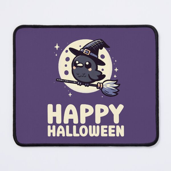 Item preview, Cute Witch Crow on Broomstick Happy Halloween Crow Witch Costume Sticker Halloween Card designed and sold by Gay-Koala.