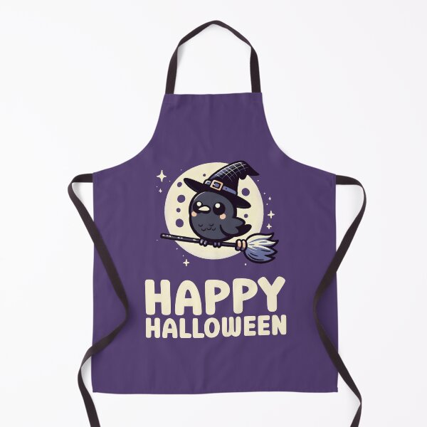 Item preview, Cute Witch Crow on Broomstick Happy Halloween Crow Witch Costume Sticker Halloween Card designed and sold by Gay-Koala.