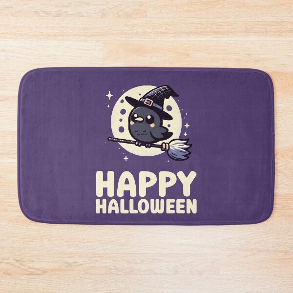 Item preview, Cute Witch Crow on Broomstick Happy Halloween Crow Witch Costume Sticker Halloween Card designed and sold by Gay-Koala.