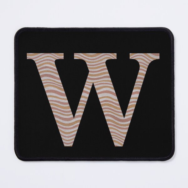 Item preview, Letter W Metallic Look Stripes Silver Gold Copper designed and sold by theartofvikki.