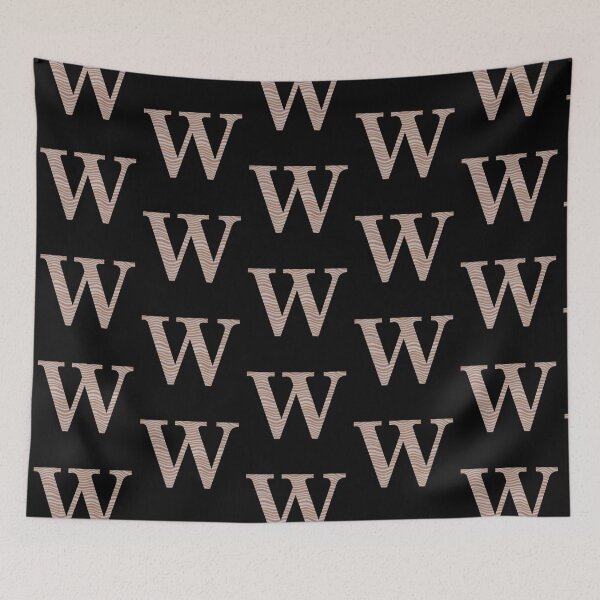 Item preview, Letter W Metallic Look Stripes Silver Gold Copper designed and sold by theartofvikki.
