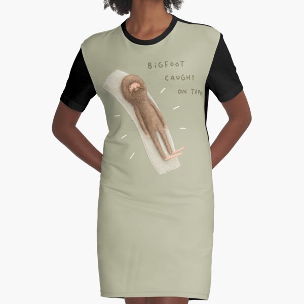 Bigfoot Caught on Tape Graphic T-Shirt Dress