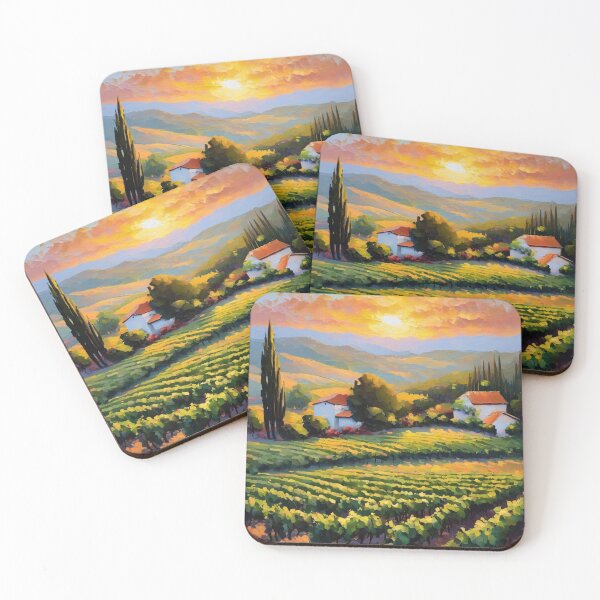 Item preview, Vineyard at sunset designed and sold by MoodyFrames.