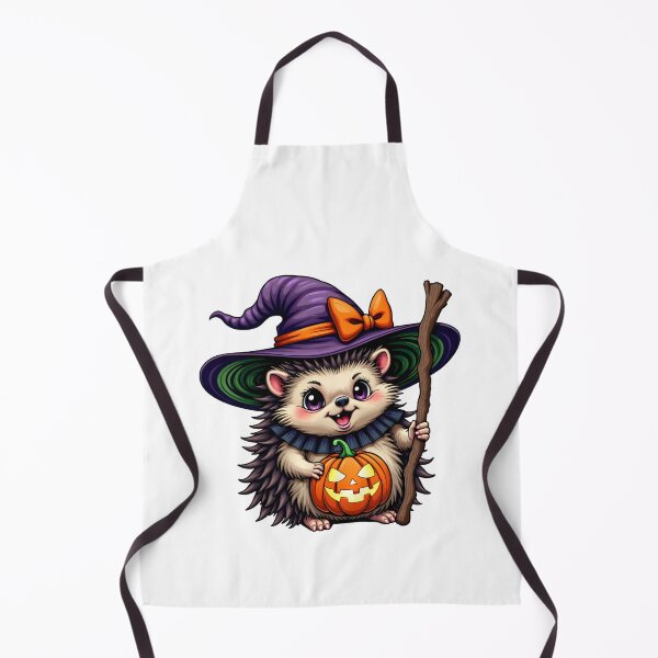 Item preview, Halloween hedgehog with pumpkin dressed as a witch sticker designed and sold by VelvetClawStudio.