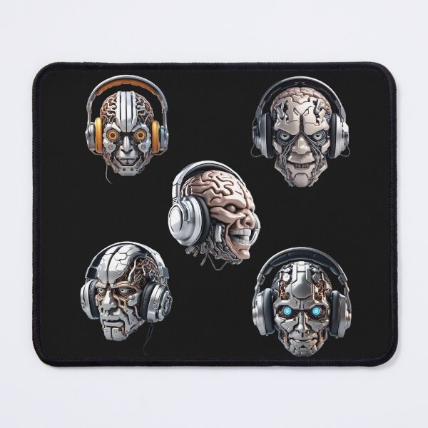 Item preview, Headphones to Brain - Metal Series Stickers - 5 Pack designed and sold by HauntedOpera.