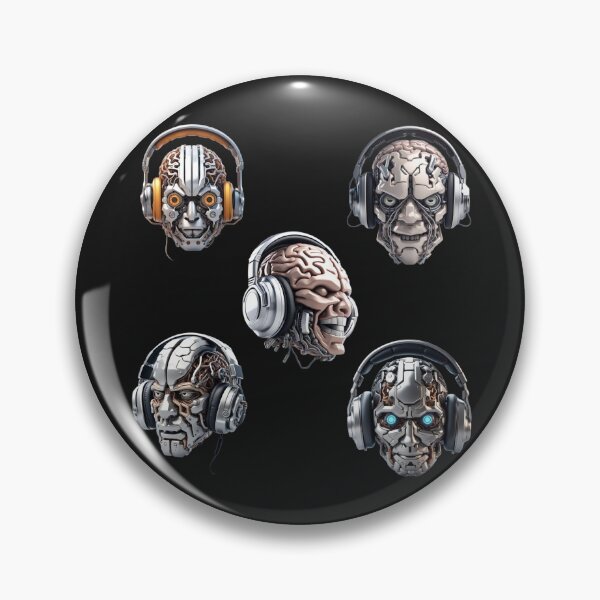 Item preview, Headphones to Brain - Metal Series Stickers - 5 Pack  designed and sold by HauntedOpera.