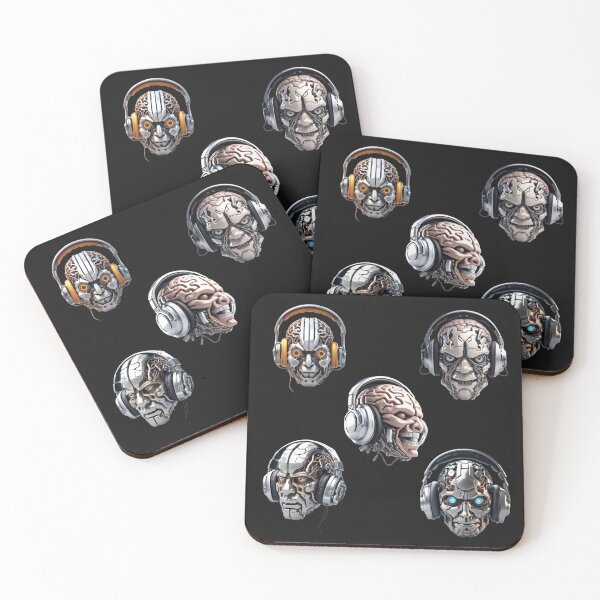 Item preview, Headphones to Brain - Metal Series Stickers - 5 Pack  designed and sold by HauntedOpera.