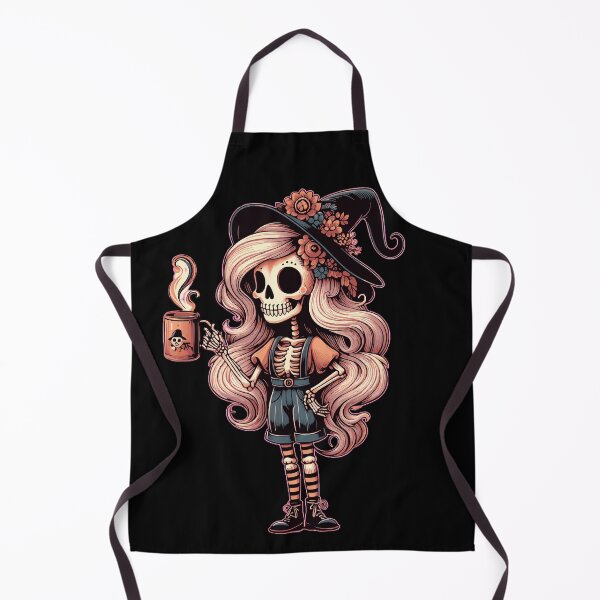 Item preview, Spooky Skeleton with Witch Hat Enjoying Coffee - Halloween Design designed and sold by Tw1nsAIArt.