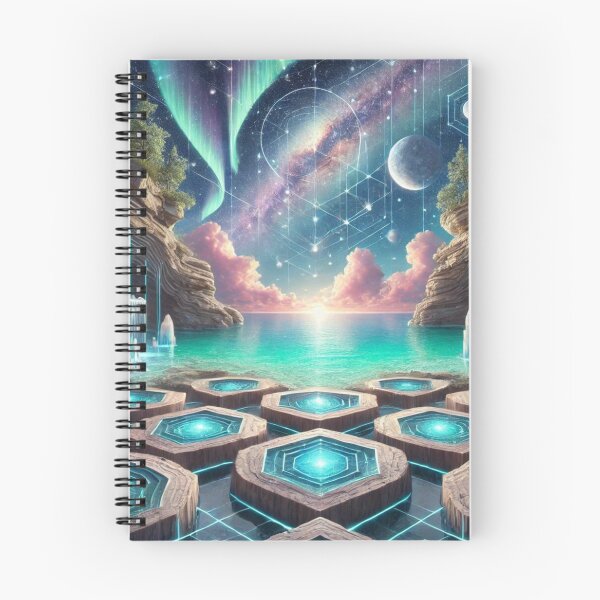 Item preview, Geometric Crystal Pools Under a Celestial Sky designed and sold by Meta2Physical.