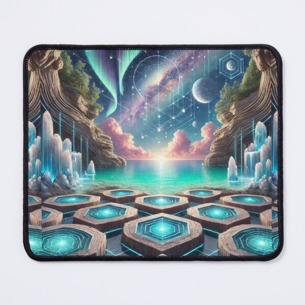 Item preview, Geometric Crystal Pools Under a Celestial Sky designed and sold by Meta2Physical.