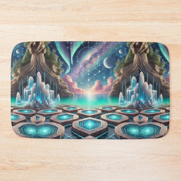 Item preview, Geometric Crystal Pools Under a Celestial Sky designed and sold by Meta2Physical.