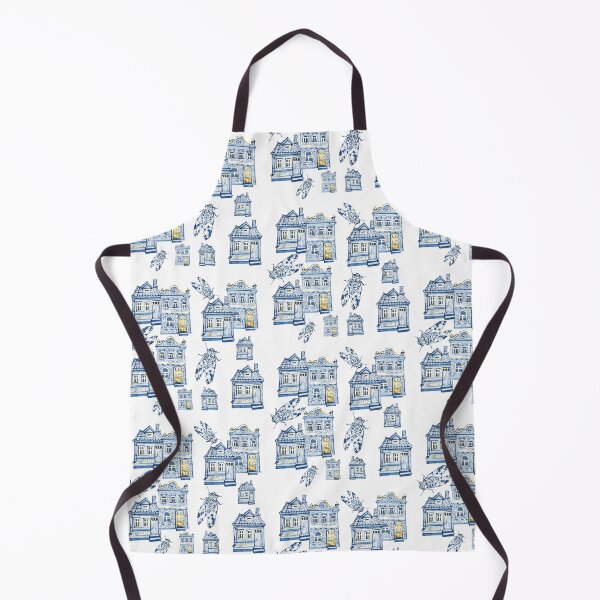 Item preview, Blue houses and cicadas. designed and sold by OksArt22.