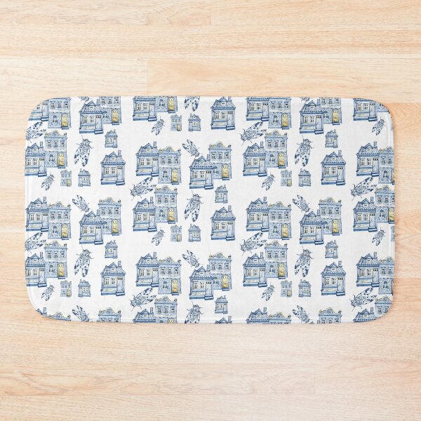 Item preview, Blue houses and cicadas. designed and sold by OksArt22.