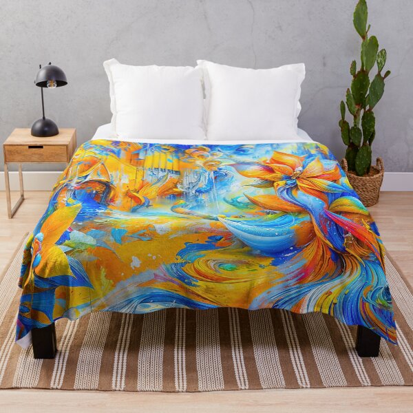 Item preview, Vibrant Surrealistic Floral Cityscape Painting designed and sold by blackhalt.