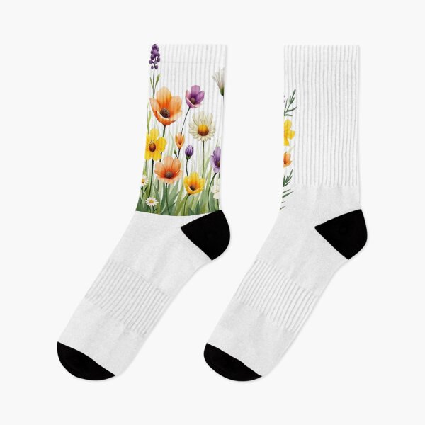 Item preview, Purple Peach Red Yellow White Flowers - @fluidwatercolor designed and sold by fluidwatercolor.