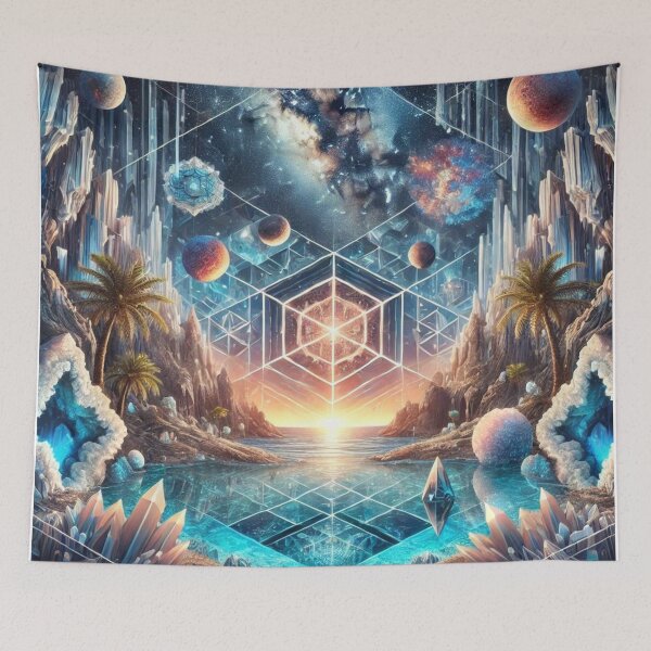 Item preview, Cosmic Crystal Dreamscape: Geometric Wonders and Celestial Beauty designed and sold by Meta2Physical.
