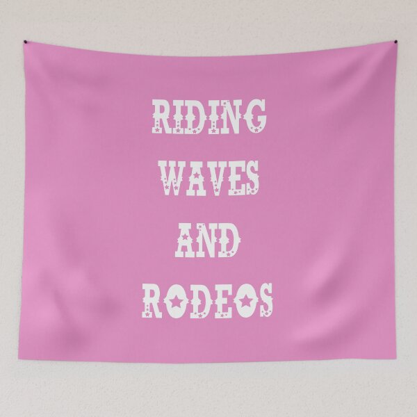 Item preview, Riding Waves and Rodeos | Pink Western Typography Design designed and sold by DazzledPenguin.