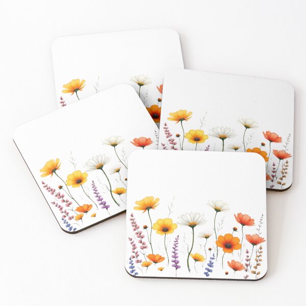 Item preview,  White Red Blue Rosa Yellow Flowers - @fluidwatercolor designed and sold by fluidwatercolor.