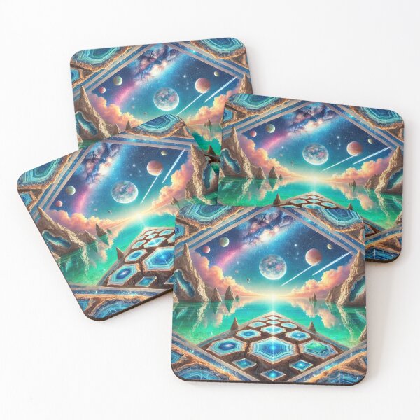 Item preview, Divine Crystal Dreamscape: Geode Pools Under a Cosmic Sky designed and sold by Meta2Physical.